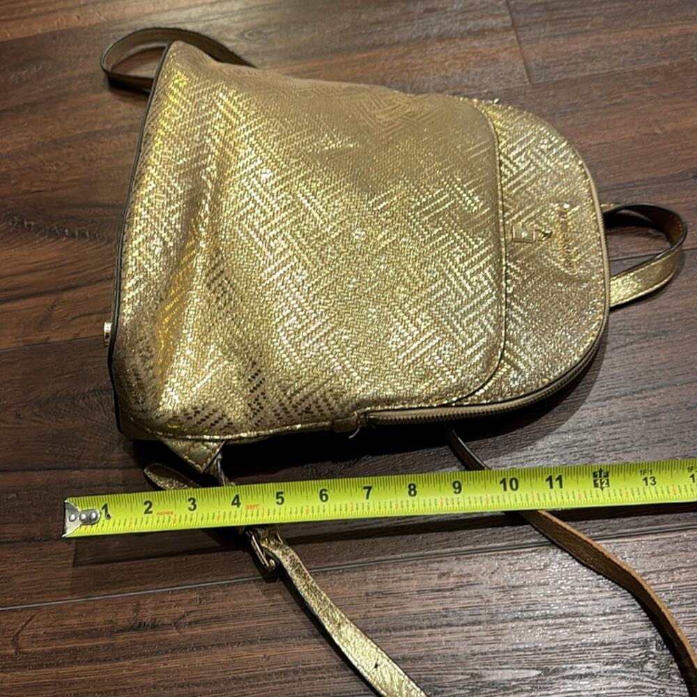 Michael Kors Pre Loved backpack in Gold metallic W/  wear mainly inside & straps - Picture 10 of 14